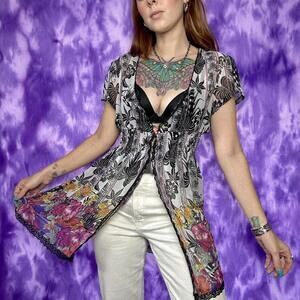 MKM designs Cute printed chiffon coverup top